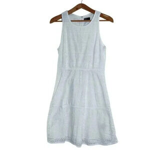 GAP White Eyelet Knee Length Dress Lace Women's Size 8